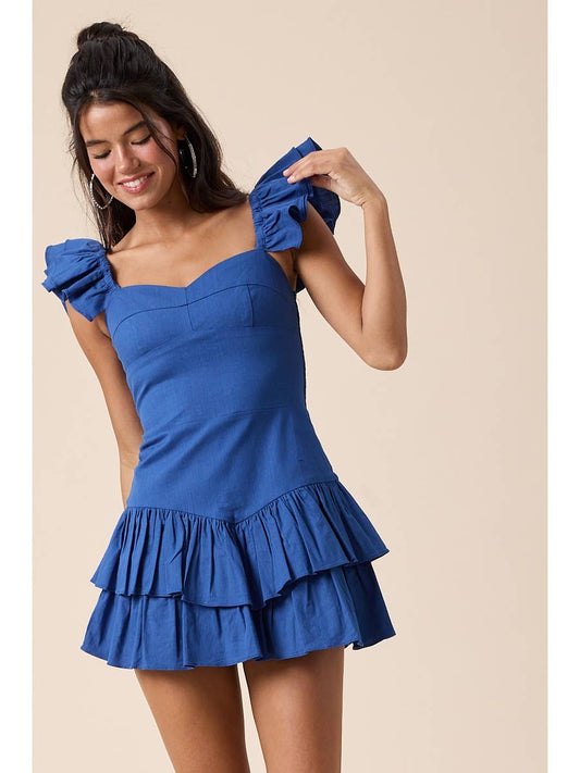 Lolli Ruffle Dress in Royal