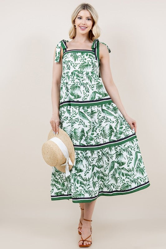 Valla Palm Maxi Dress