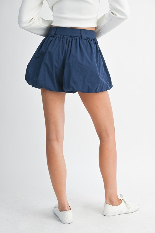 Honeyed Bubble Shorts in Navy