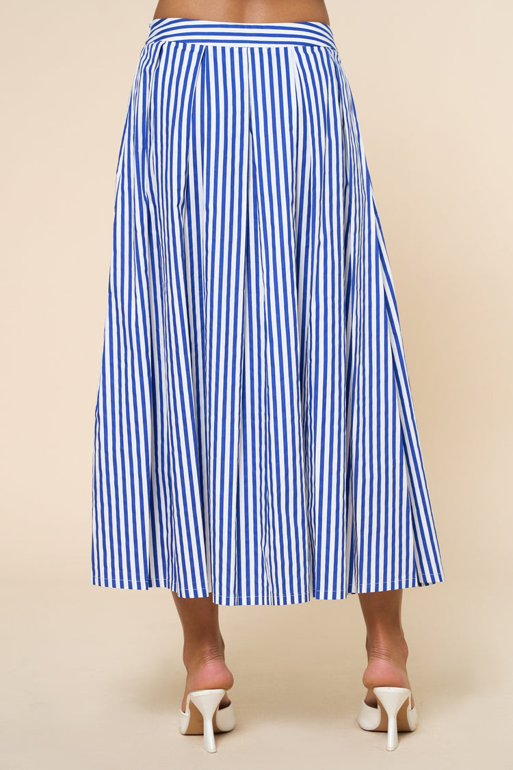 Billini Striped Maxi Skirt in Blue/White