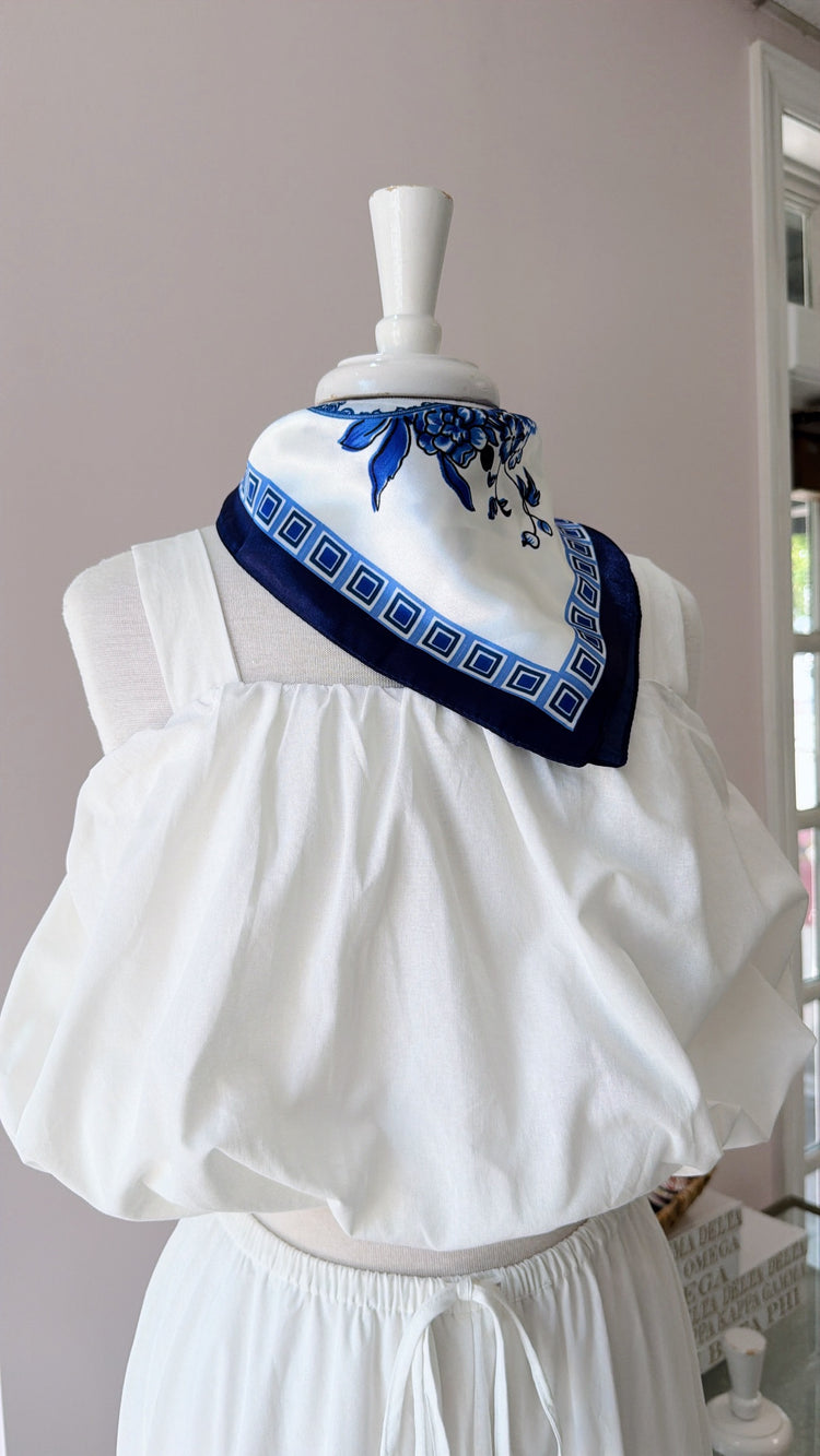 JCB Exclusive | Blue Floral Silk Scarf