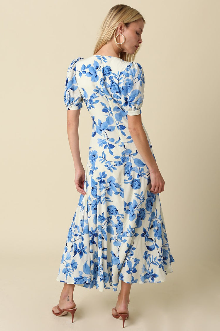 Flora Puff Sleeve Maxi Dress