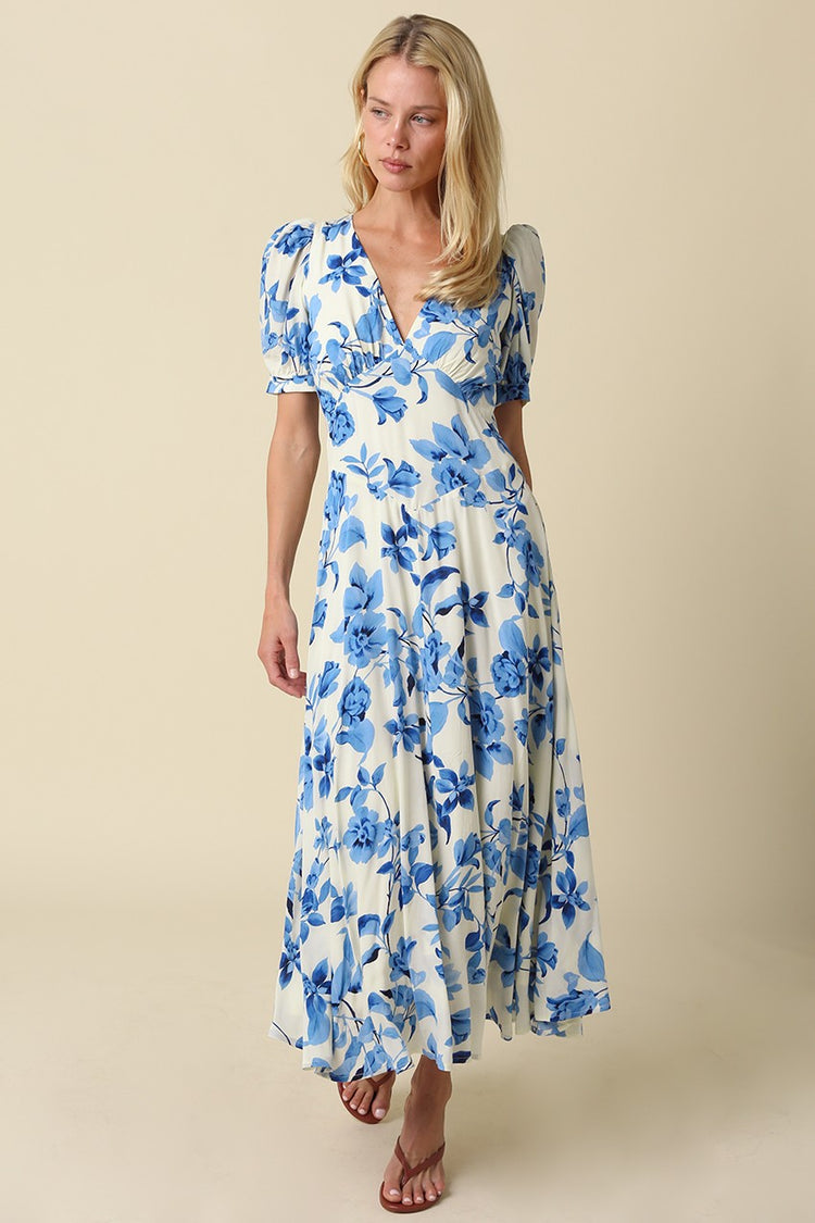 Flora Puff Sleeve Maxi Dress