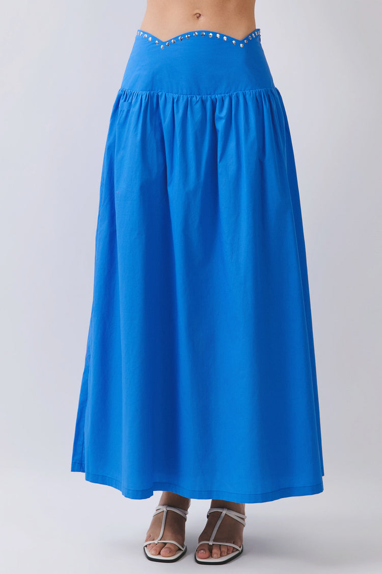 Simmons Studded Scallop Set in Blue