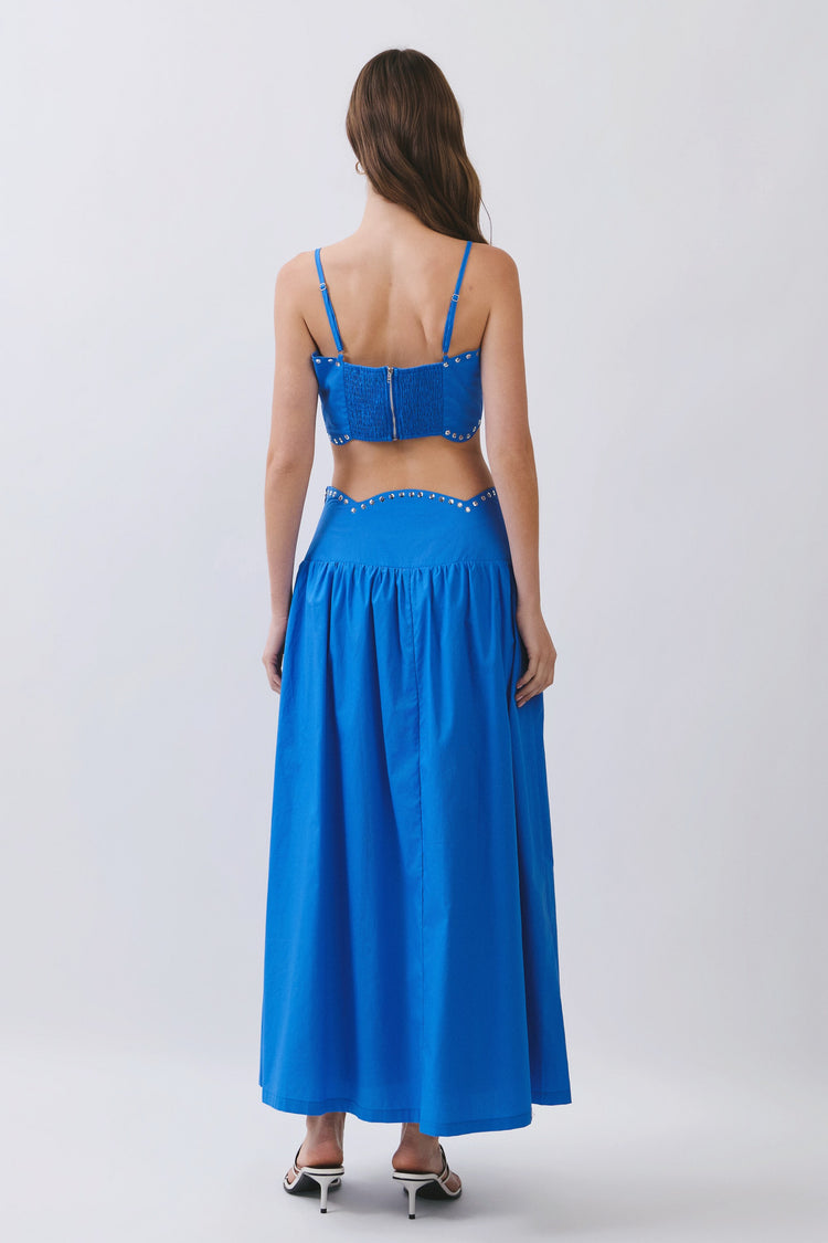 Simmons Studded Scallop Set in Blue