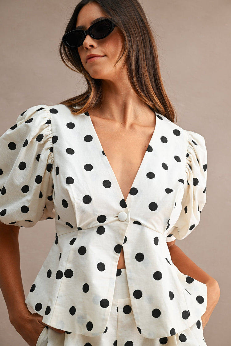 Presley Polka Dot Linen Set