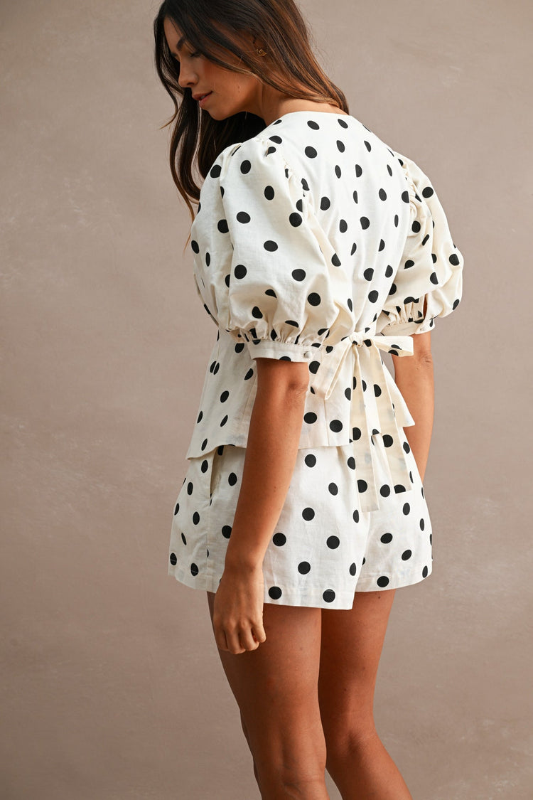 Presley Polka Dot Linen Set