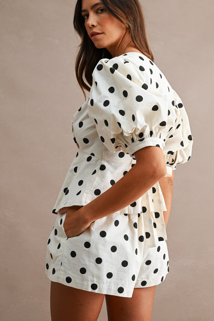Presley Polka Dot Linen Set