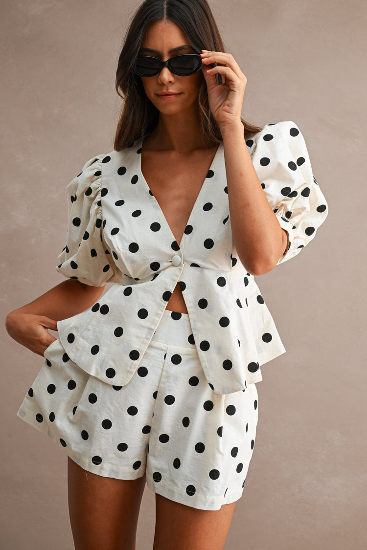 Presley Polka Dot Linen Set