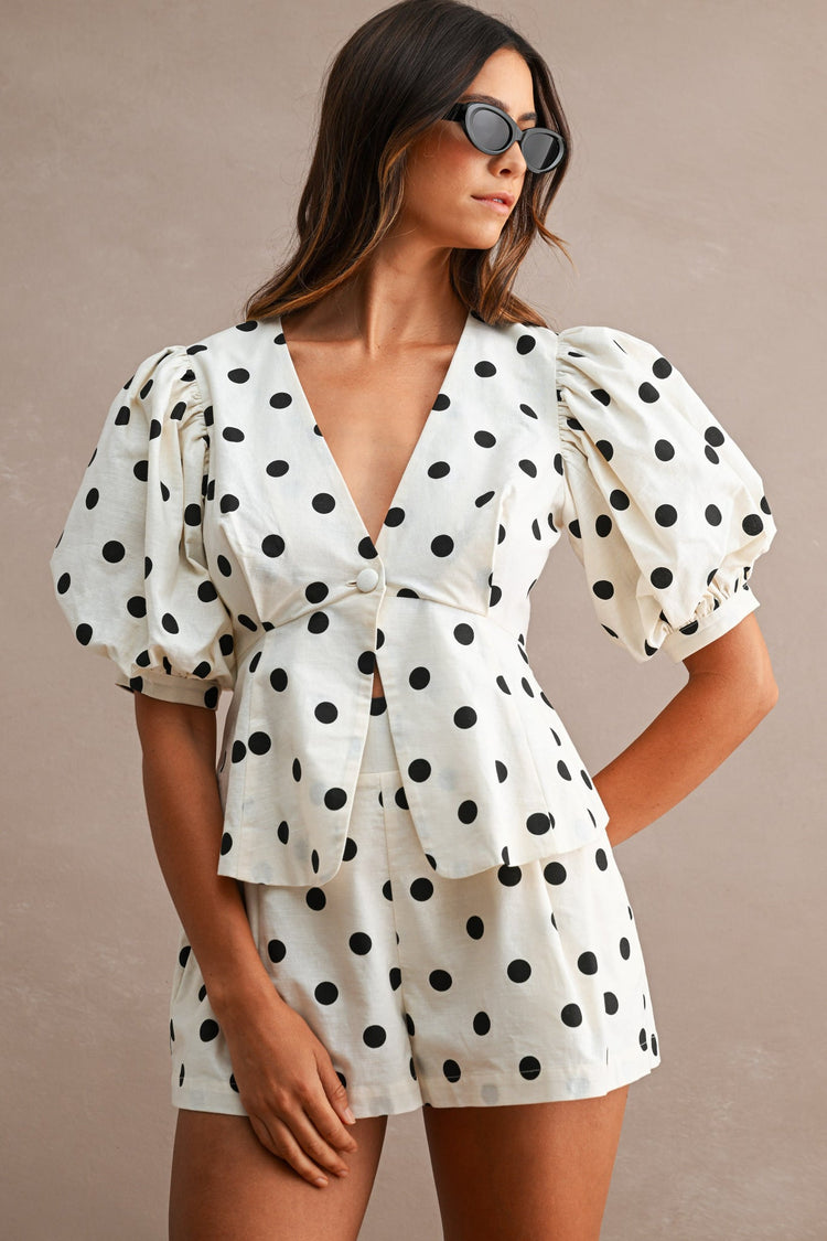 Presley Polka Dot Linen Set