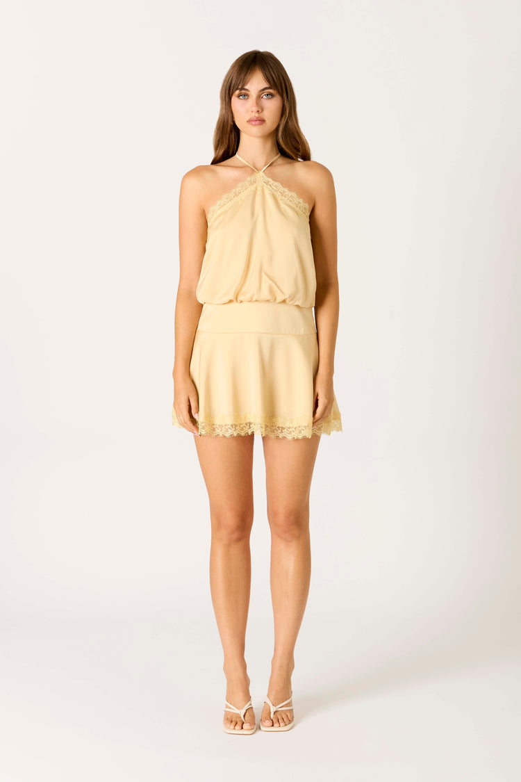 Honey Lace Halter Dress in Maze