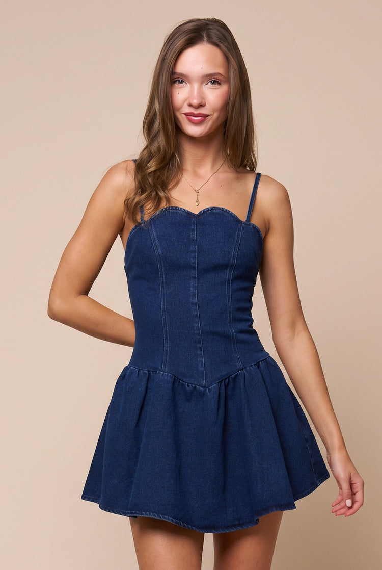 Dixie Scalloped Denim Dress