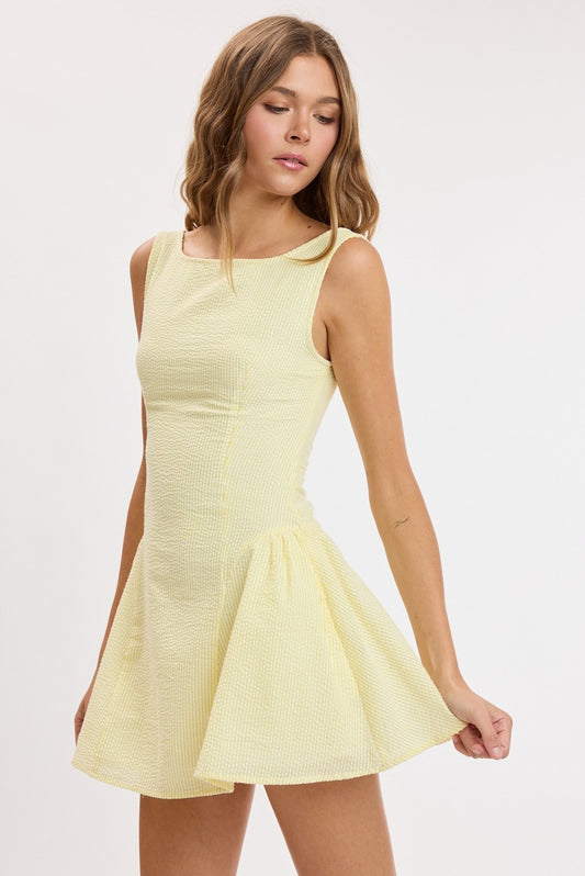 Dollie Seersucker Dress in Yellow