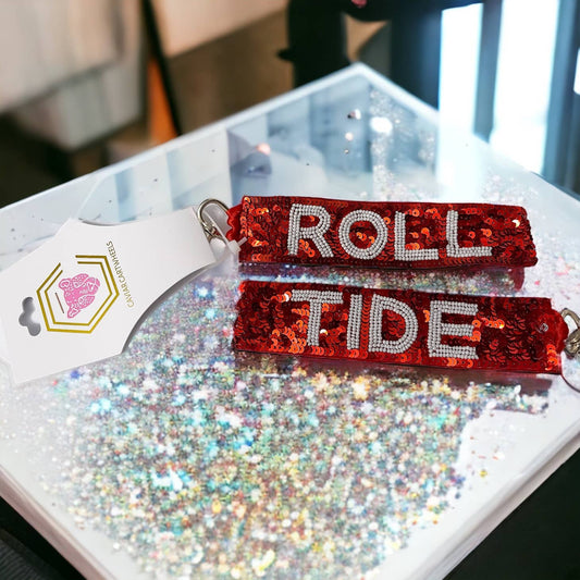Roll Tide Beaded Keychain Wristlet