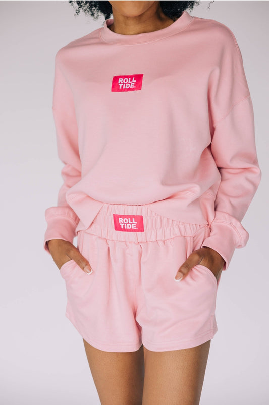 JCB Exclusive x Scarlet+Gold | Roll Tide Airy Creweck in Pink