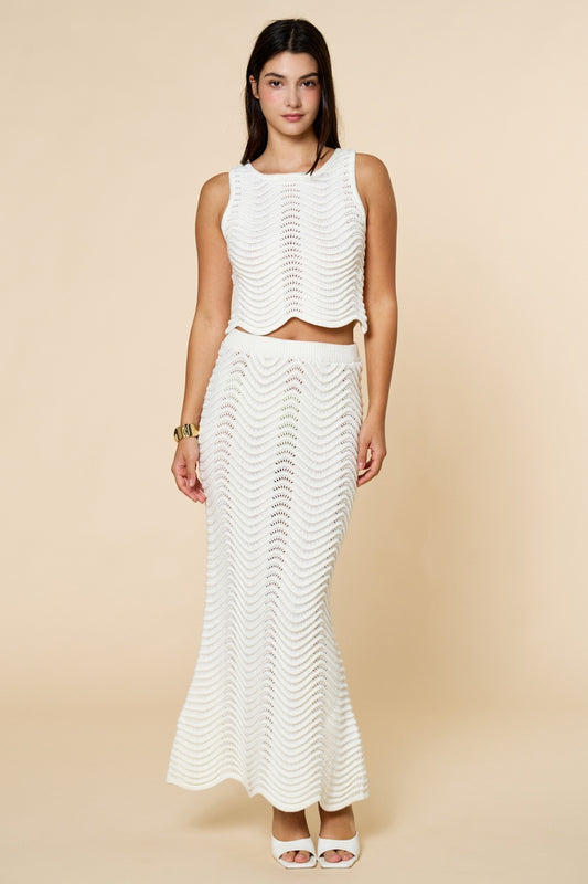 Coastal Crochet Set in Off White
