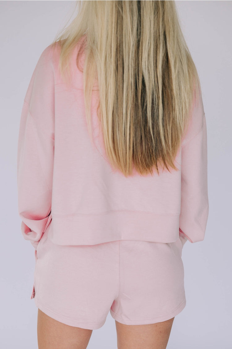 JCB Exclusive x Scarlet+Gold | Roll Tide Airy Creweck in Pink