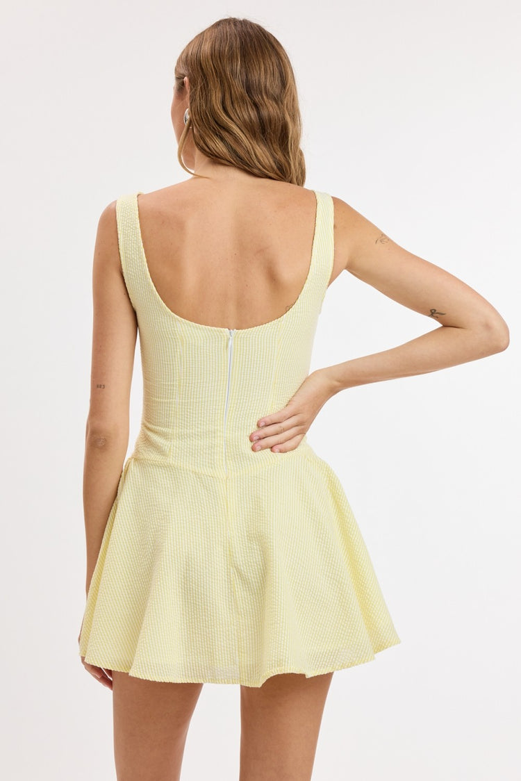 Dollie Seersucker Dress in Yellow