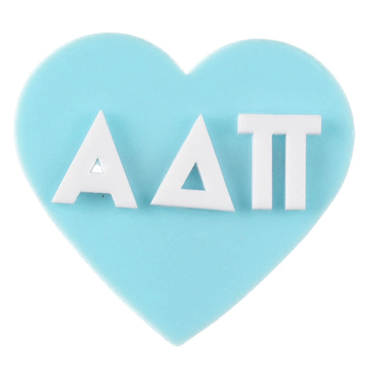 Over The Moon Greek | ADPI Acrylic Heart Button