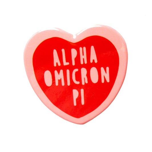 Over The Moon Greek | Alpha Omicron Pi Heart Button