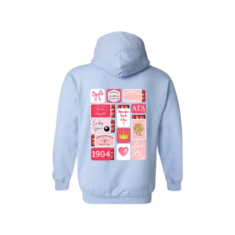 JCB Exclusive | Alpha Gam Matchbox Hoodie in Blue