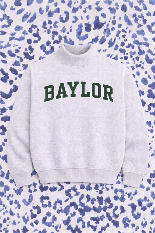 PREORDER: JCB Exclusive | Baylor Mockneck Sweatshirt in Heather Grey