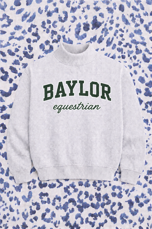 PREORDER: JCB Exclusive | Baylor Equestrian Mockneck Sweatshirt (Cursive)