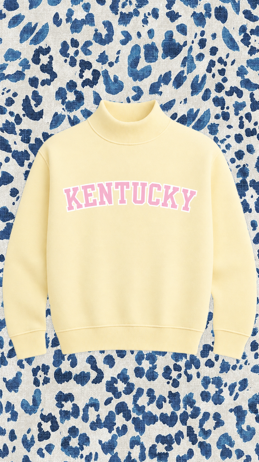 JCB Exclusive | Kentucky Mockneck Sweatshirt in Yellow/Pink