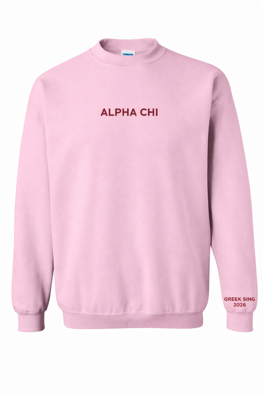 JCB Exclusive | Alpha Chi Greek Sing 2026 Sweatshirt (PINK)