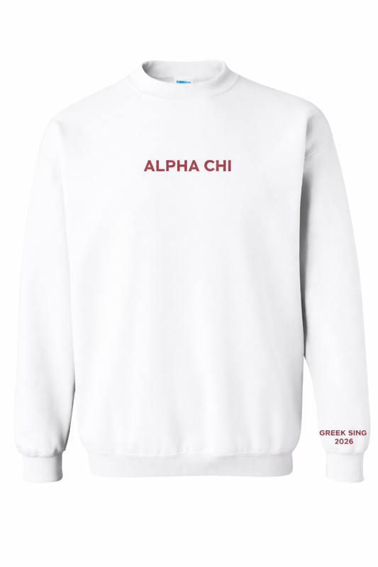 JCB Exclusive | Alpha Chi Greek Sing 2026 Sweatshirt (WHITE)
