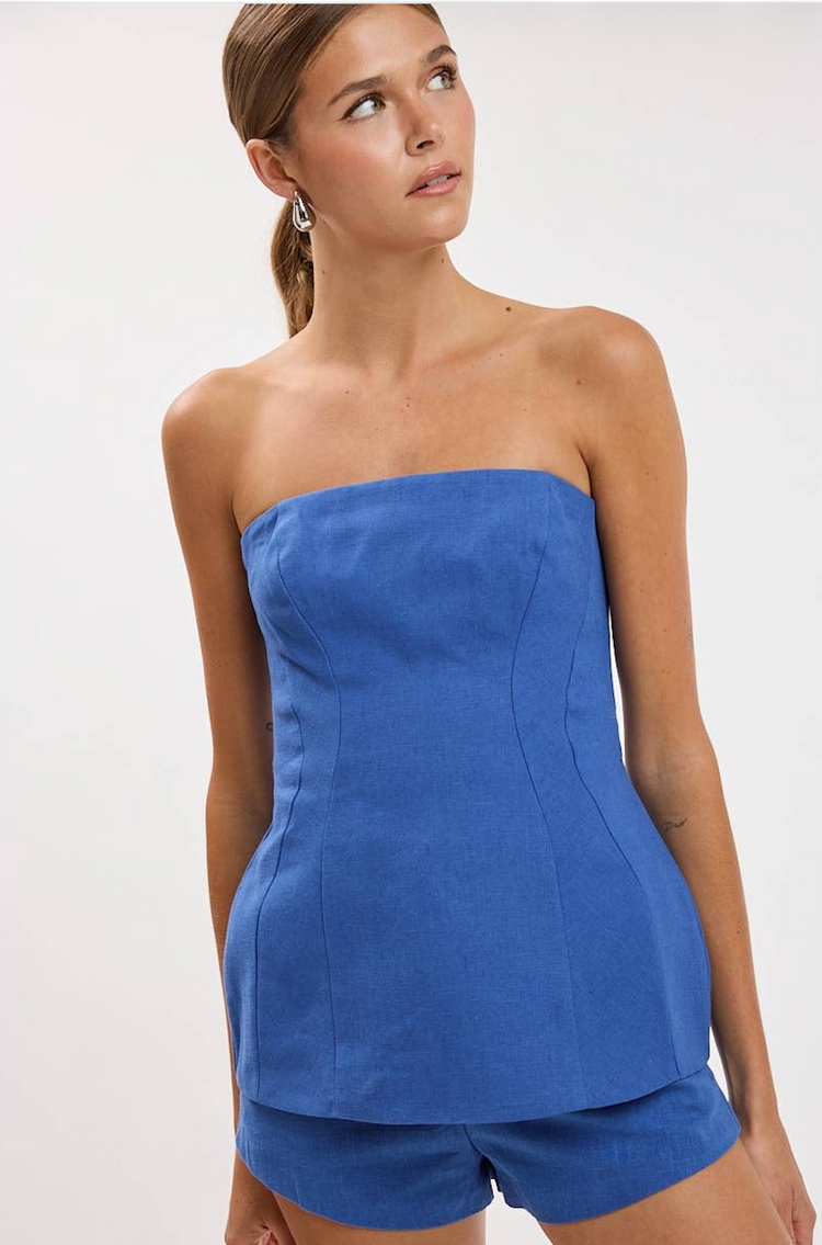 Collette Linen Set in Cobalt