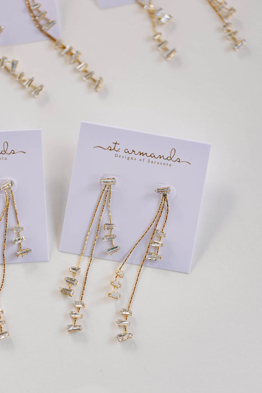 Cascading Diamond Tassel Earrings | St. Armands Designs
