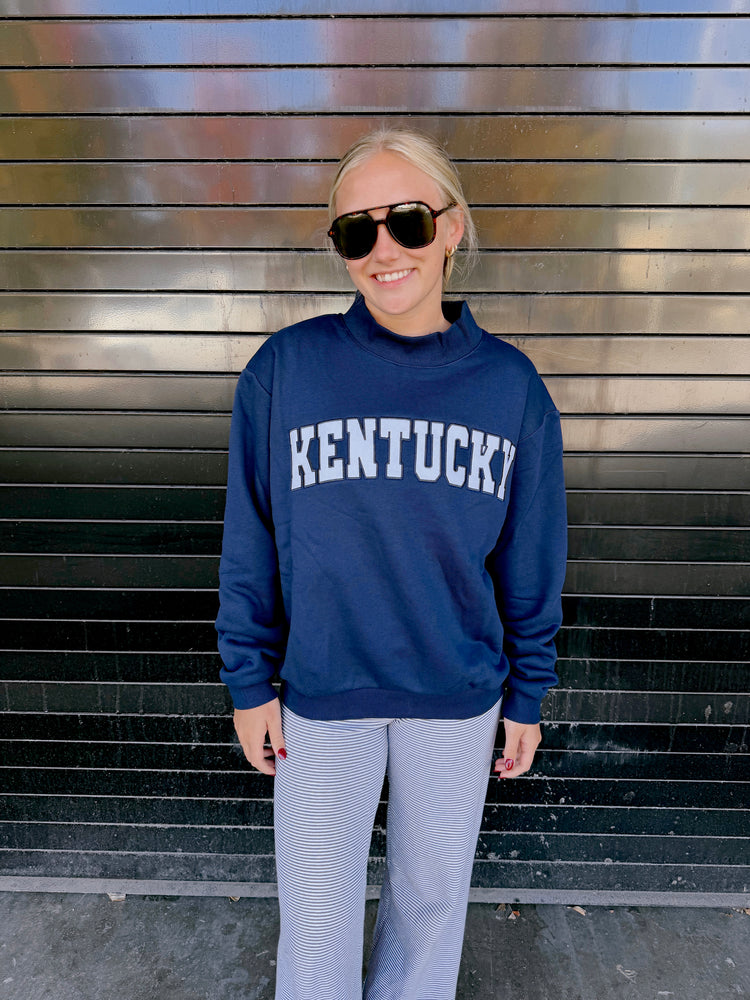 JCB Exclusive | Kentucky Mockneck Sweatshirt in Navy