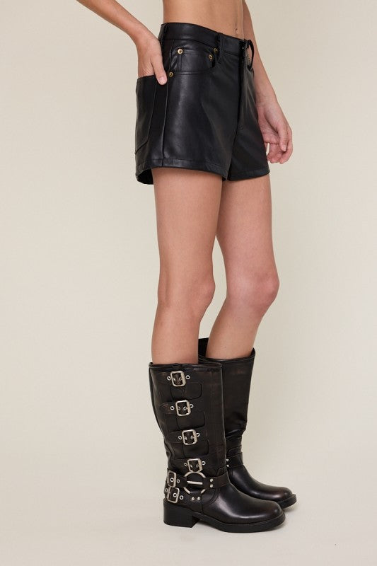 Edith Faux Leather Shorts
