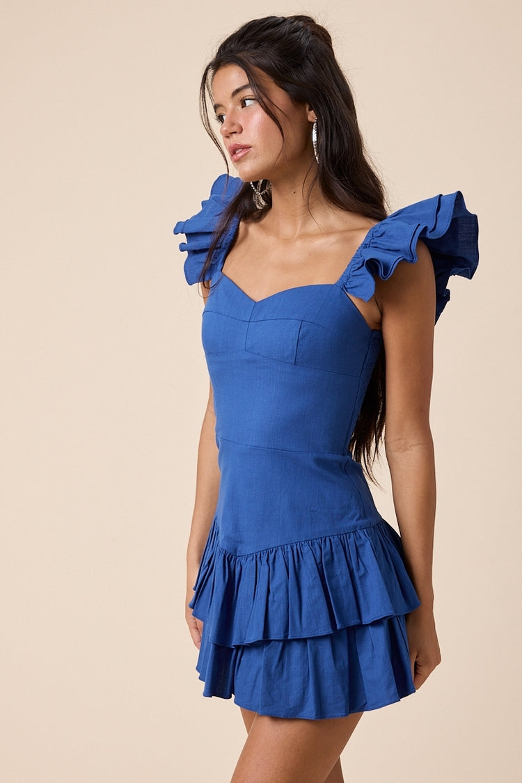Lolli Ruffle Dress in Royal