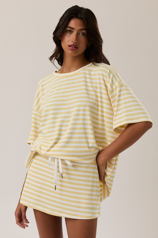 Dailey Stripe Skirt Set in Yellow