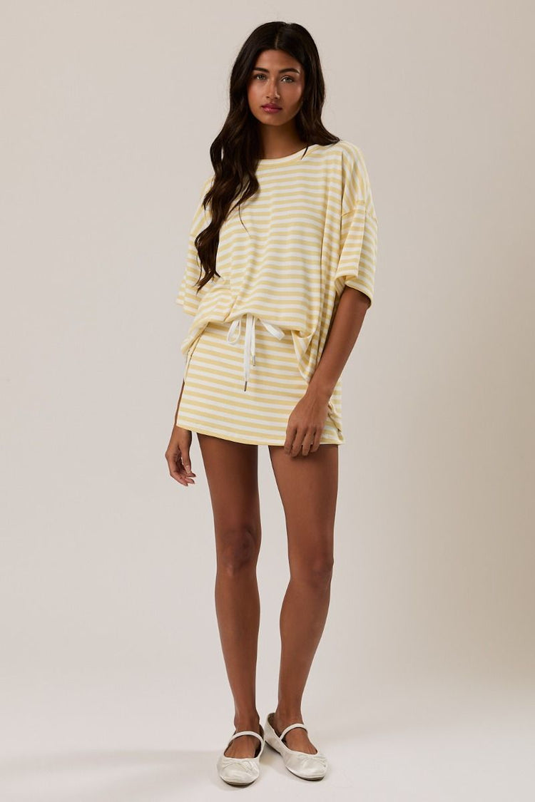 Dailey Stripe Skirt Set in Yellow