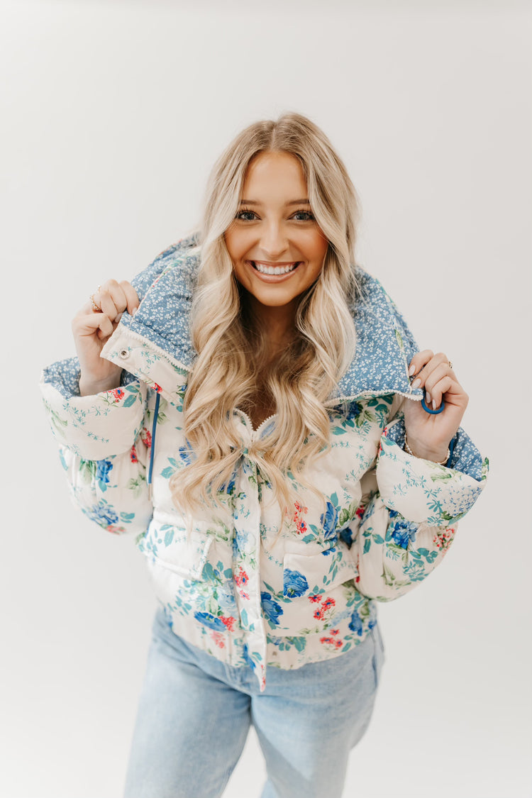 Rosewood Floral Puffer Jacket