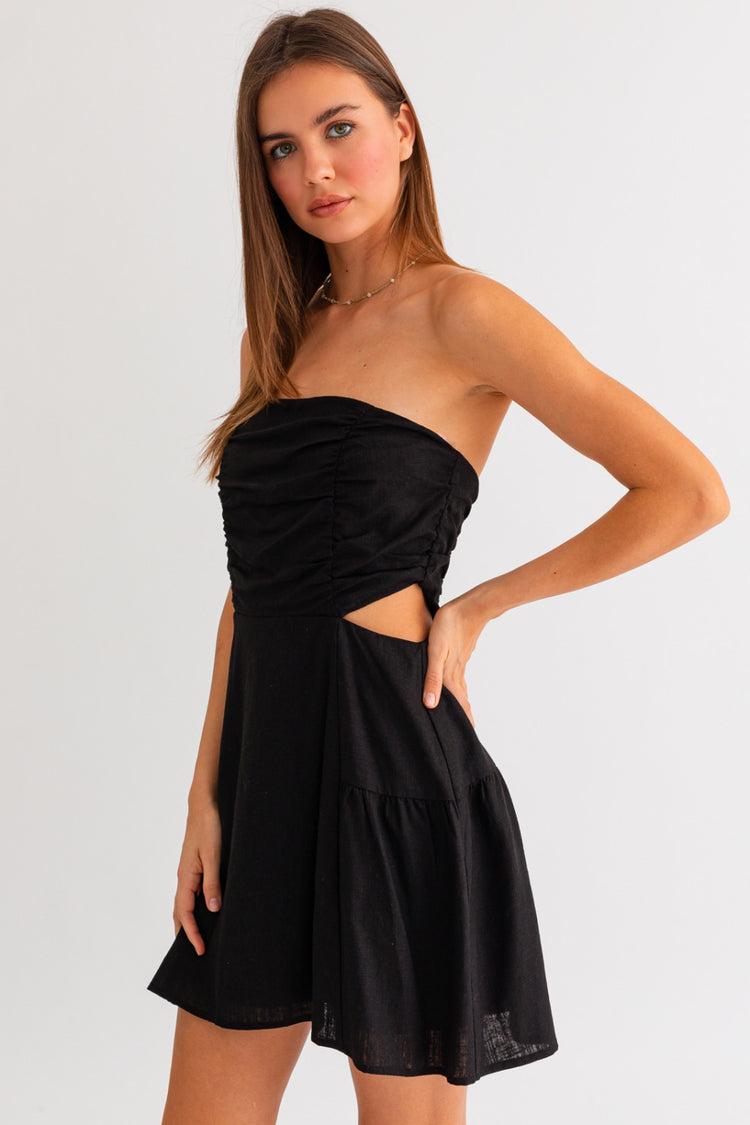 Paityn Cutout Strapless Dress in Black