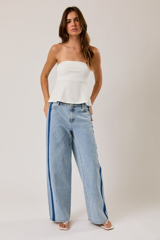 SJ Side Stripe Low Rise Jeans