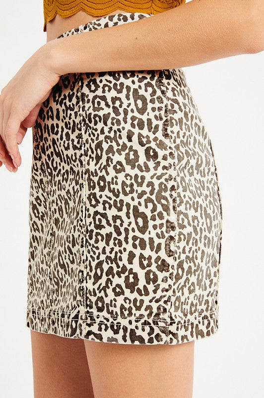 Leona Leopard Mini Skirt