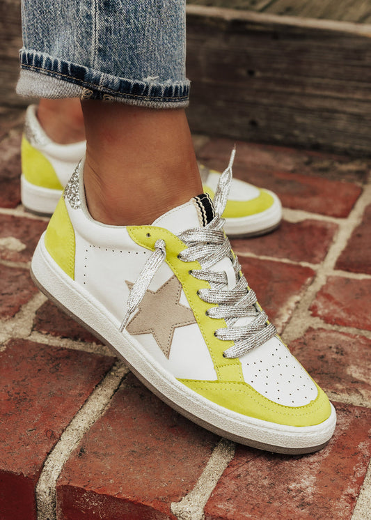 Elsie Super-Star Sneakers in Yellow Glitter