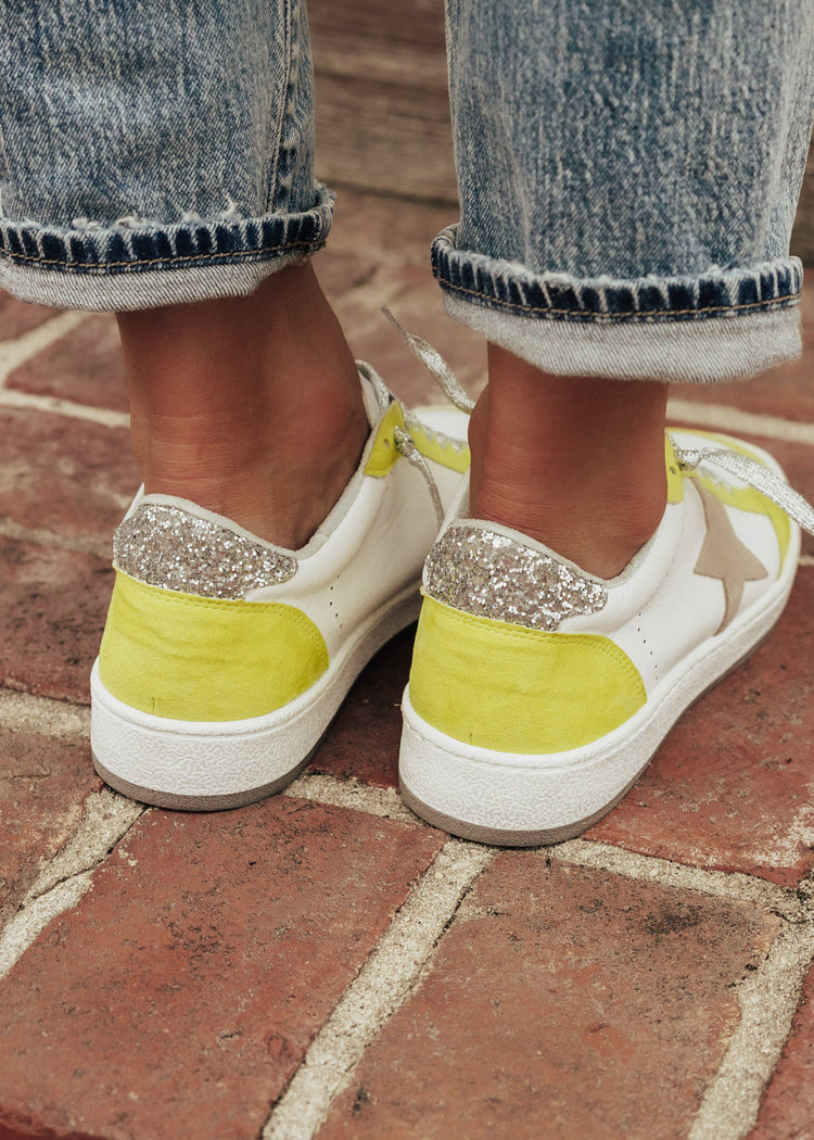 Elsie Super-Star Sneakers in Yellow Glitter