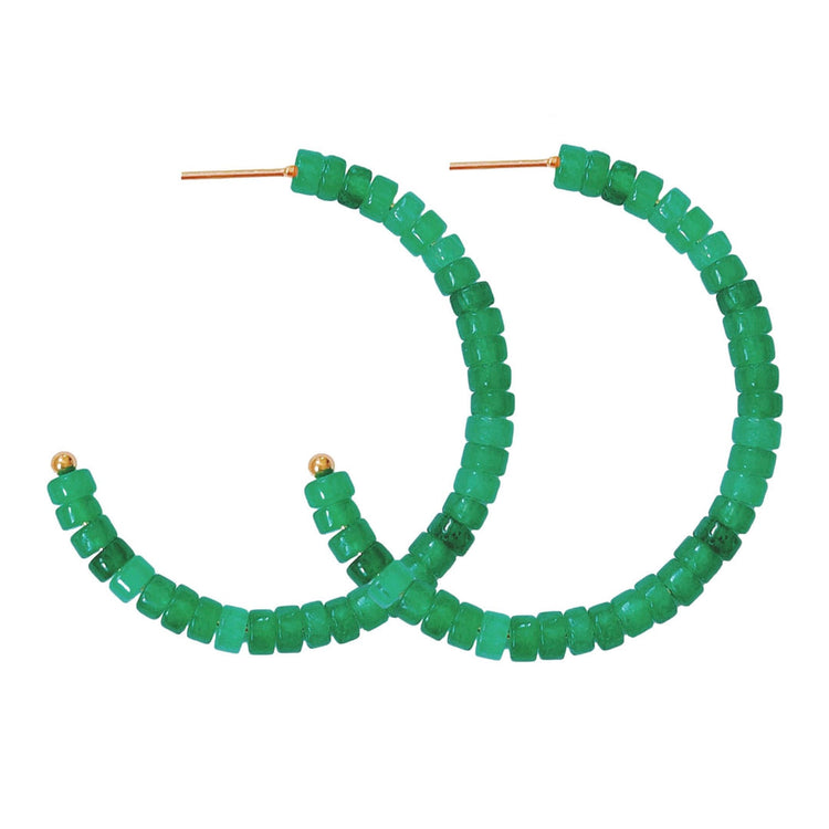 Green Beaded Candy Hoops | St. Armands Designs