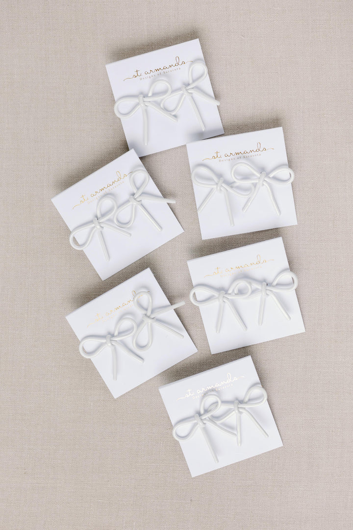 White Bow Studs | St. Armands Designs