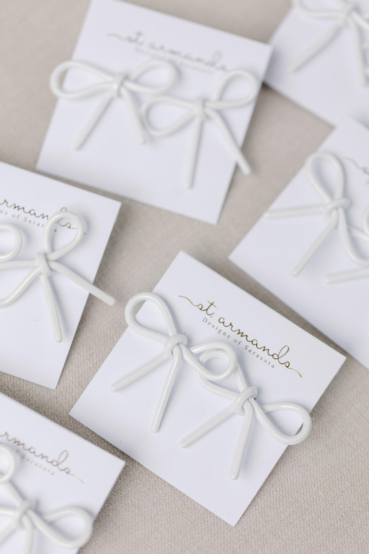 White Bow Studs | St. Armands Designs