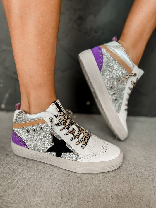Colbie Glitter Mid Rise Star Sneakers