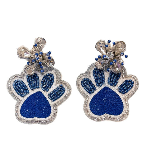 Paw Print Beaded Earrings
