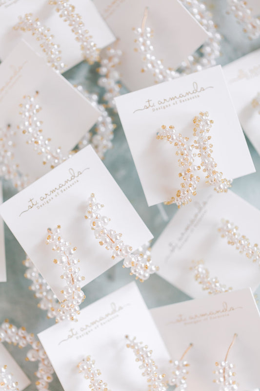 Pearl Cluster Hoops (Big) | St. Armands Designs